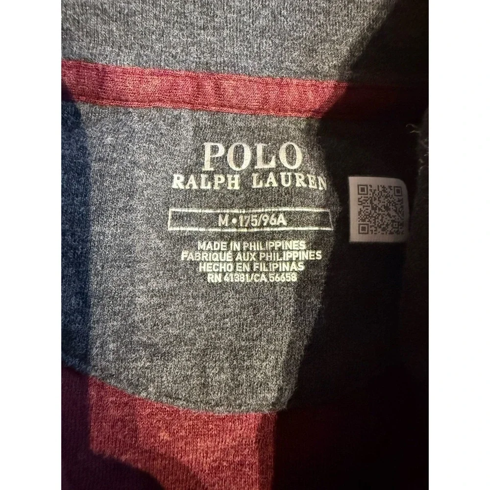 Polo Ralph Lauren 1/4 Zip Pullover Sweater M Maroon L/S Cotton Blend Golf Tennis
